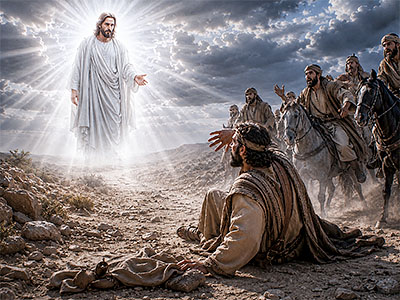 Jesus appears to Saul on his way to Damascus